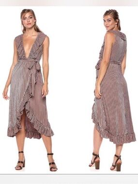 NWOT Misa Los Angeles Eve Pink Velvet Wrap Dress
